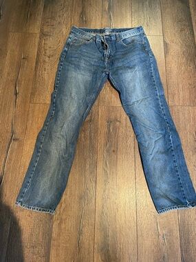 George Men's Blue Slim Jeans with Faded Detailing